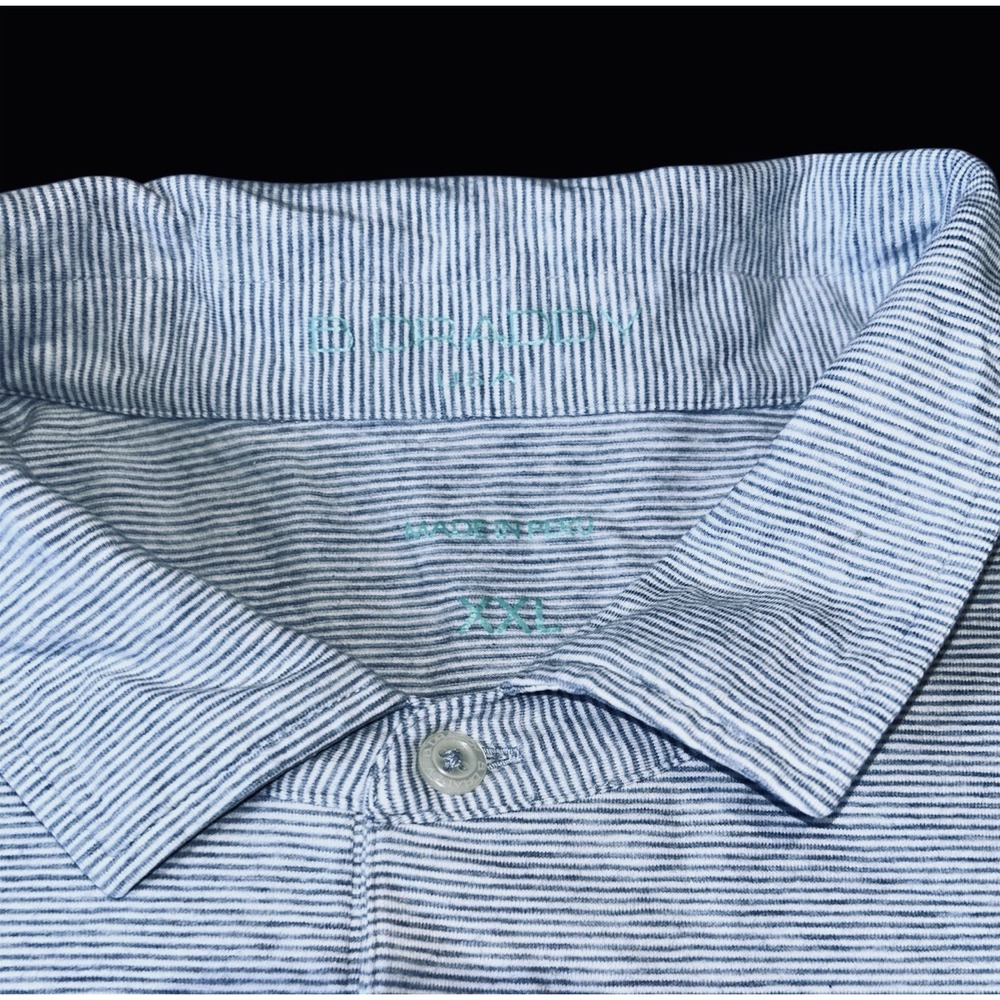 B. Draddy Polo Golf Shirt Congressional Country Club Men's 2XL Blue Striped‎ - Picture 2 of 8